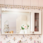 Зеркало для ванной Кантри 115 Бежевый дуб прованс со шкафчиком