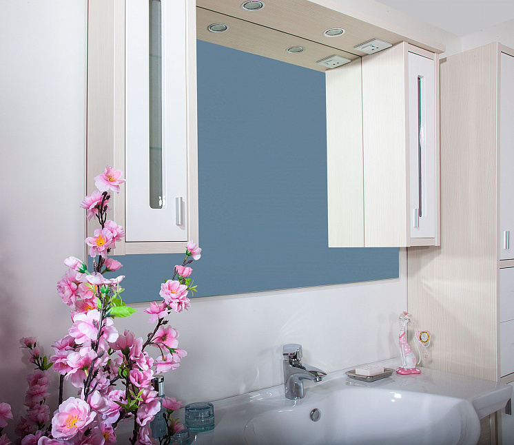 Зеркало для ванной Бали 120 Светлая лиственница/белый глянец