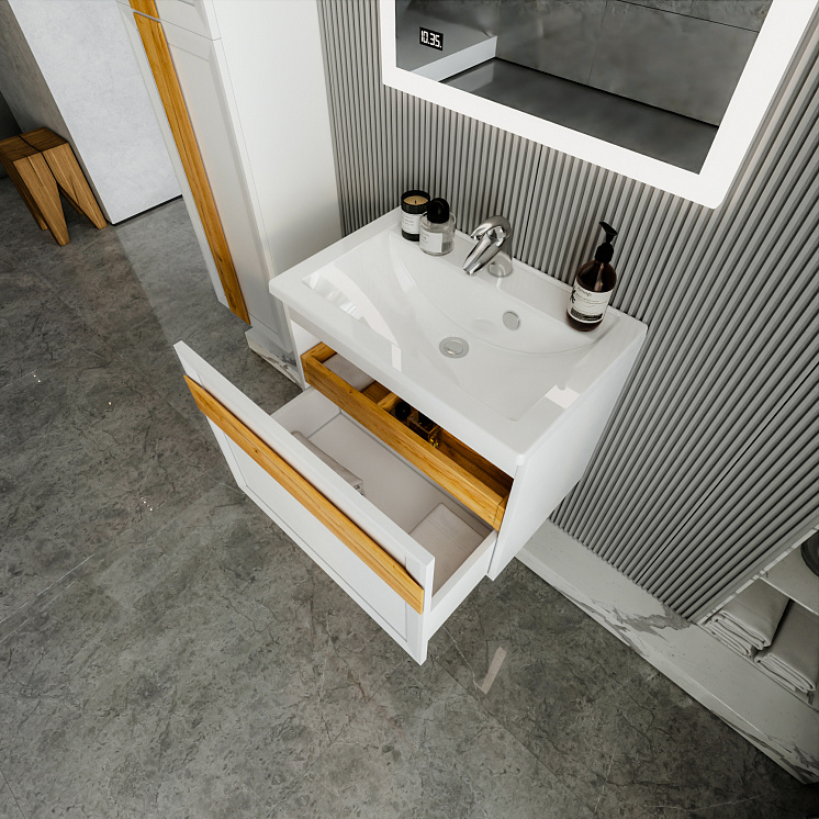 Комплект мебели для ванной Берлин 70 Белый с раковиной Mario 70