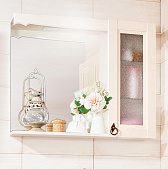 Зеркало для ванной со шкафчиком Кантри 75 Бежевый дуб прованс