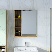 Зеркало для ванной Кристалл 60 с открытым навесным шкафчиком фисташка