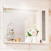 Зеркало для ванной со шкафчиком Кантри 85 Бежевый дуб прованс