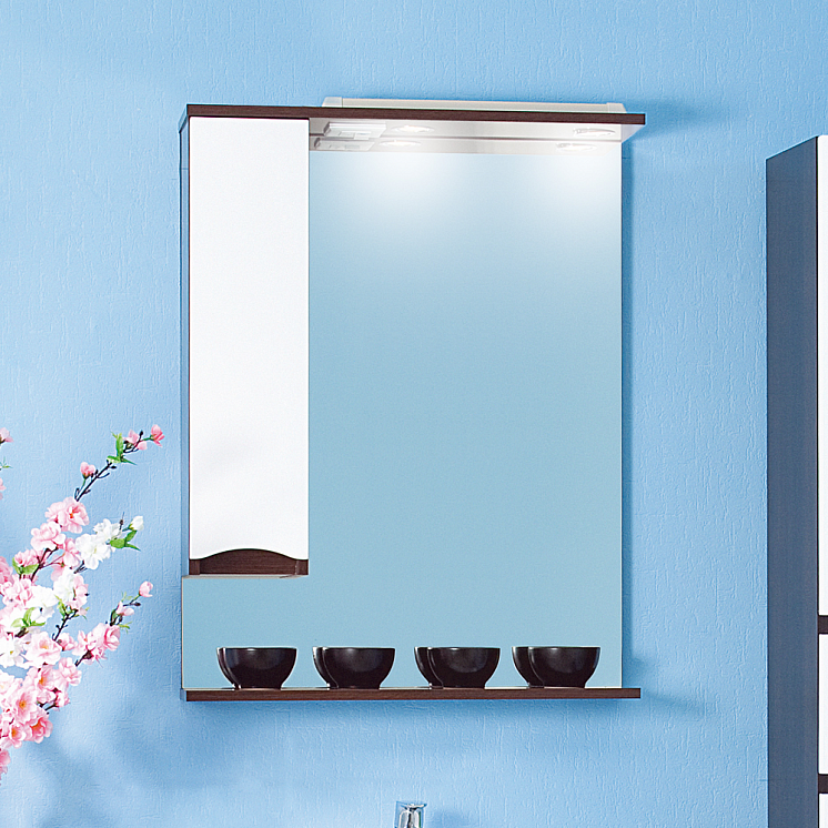 Зеркало для ванной Токио 70 Венге / белый глянец