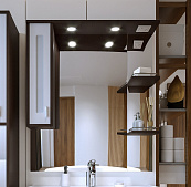 Зеркало для ванной Бали 90 Венге/белый глянец