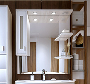 Зеркало для ванной Бали 90 Светлая лиственница/белый глянец